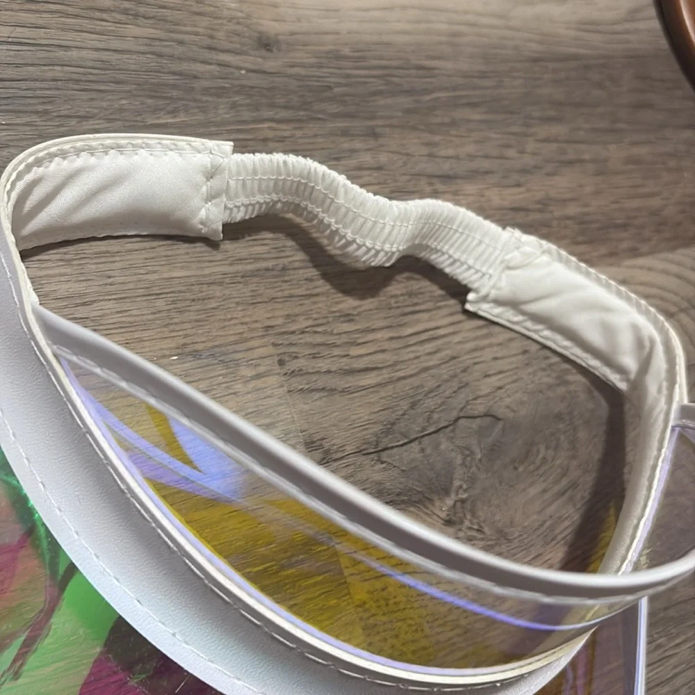 2 PC Holographic White Party Visor